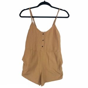 Revolve Toby Heart Ginger Tan Sleeveless Romper
